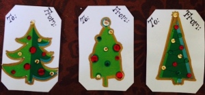 Gold outlined tree tags