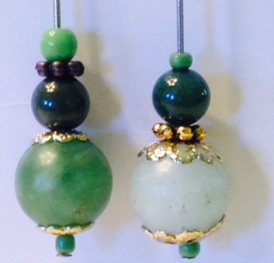 Green beads with bead caps 1