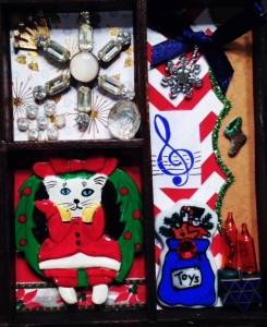 Memory Tray with kitty and snowflake