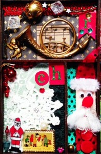 Memory Tray with Santa and French Horn