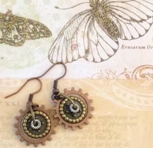 Easy to make Steampunk gear earrings