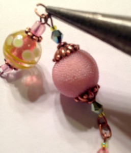 Spring Necklace, attaching bead sections