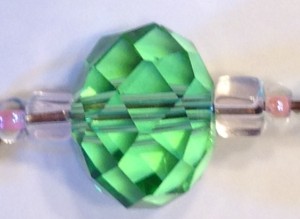 Spring necklace, faceted green bead